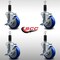 Service Caster 4'' SS Blue Poly Swivel 1-1/8'' Expanding Stem Caster Set with Brake, 4PK SCC-SSEX20S414-PPUB-BLUE-TLB-118-4 - alternate 3